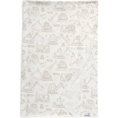 Copper Pearl Gage Print Knit Swaddle Blanket In Gray