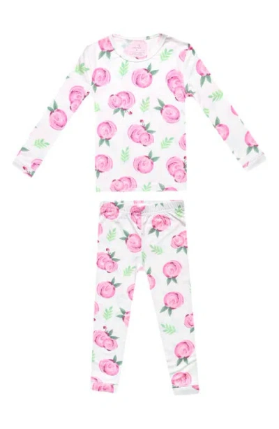 Copper Pearl Babies'  Grace Long Sleeve Pajamas In Pink