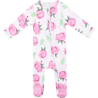 Copper Pearl Babies'  Grace Zip Front Footie In Pink
