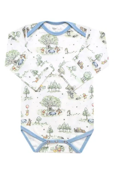 Copper Pearl Babies'  Hundred Acre Wood Print Long Sleeve Bodysuit In White