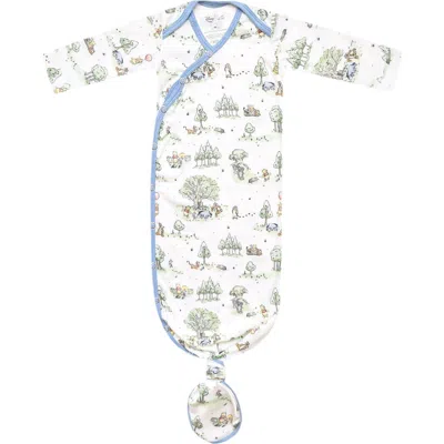 Copper Pearl Babies'  Hundred Acre Woods Knotted Gown In Blue
