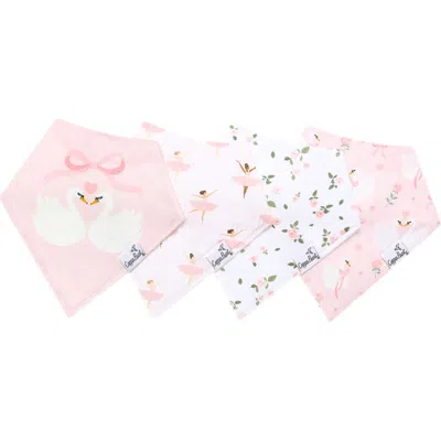 Copper Pearl Kids'  Katernia 4-pack Cotton Bandana Bibs In Pink