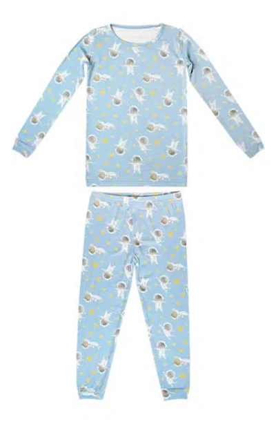 Copper Pearl Kids' Neil Fitted Long Sleeve Two-piece Pajamas In Blue