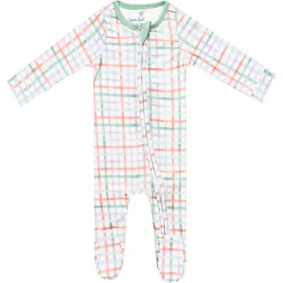 Copper Pearl Babies'  Madelyn Zip-up Footie Pajamas In White