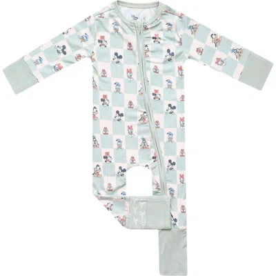 Copper Pearl Babies'  Mickey Mouse & Friends Convertible Zip-up Footie In Gray