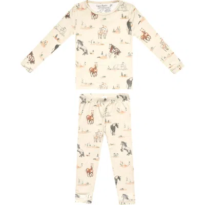 Copper Pearl Babies'  Montana Long Sleeve Two-piece Pajamas In Neutral