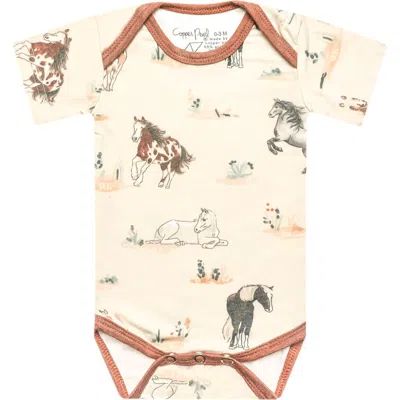 Copper Pearl Babies'  Montana Short Sleeve Bodysuit In Neutral