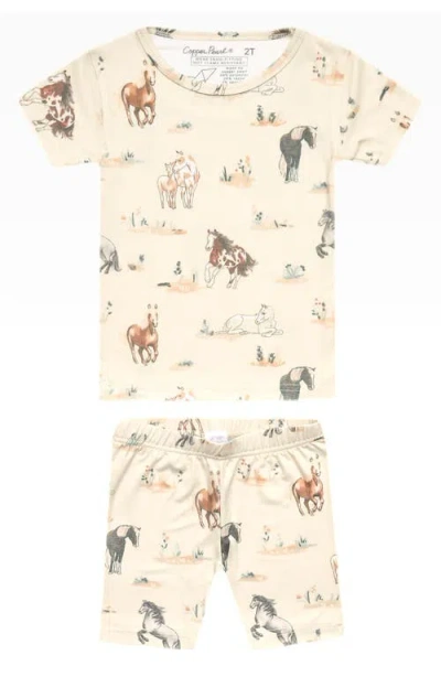 Copper Pearl Babies'  Montana Two-piece Short Pajamas In Neutral