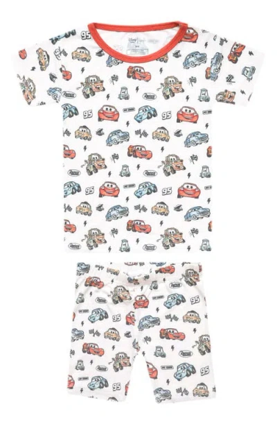 Copper Pearl Babies'  Pixar Cars Fitted Two-piece Short Pajamas In White