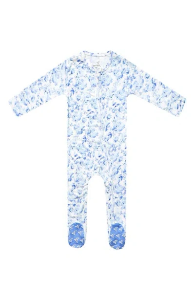 Copper Pearl Babies'  Priscilla Zip Footie In Blue