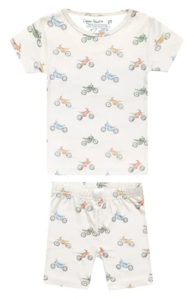 Copper Pearl Babies'  Ryder Fitted Two-piece Short Pajamas In White