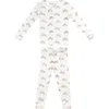 Copper Pearl Ryder Motorcycle Print Fitted Two-piece Pajamas In Light Beige