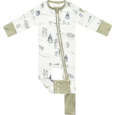 Copper Pearl Babies'  Tatooine Convertible Zip-up Footie In Gray