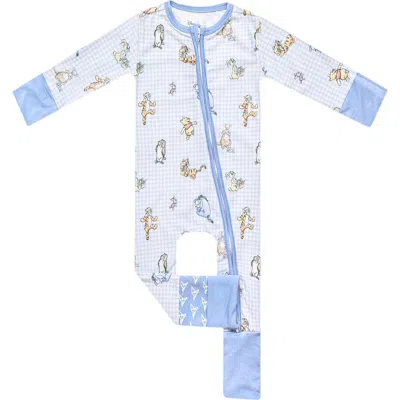 Copper Pearl Babies'  Winnie The Pooh & Friends Convertible Zip-up Footie In Blue