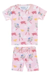 Copper Pearl Wonder Woman Fitted Two-piece Short Pajamas In Wonder Woman