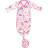 Copper Pearl Wonder Woman Newborn Knotted Gown In Wonder Woman