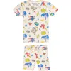Copper Pearl X Justice League Fitted Two-piece Short Pajamas In Light Beige