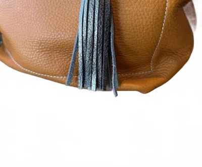 Copperdot Leather Goods Women's Leather Tassel Bag Charm In Pewter In Metallic