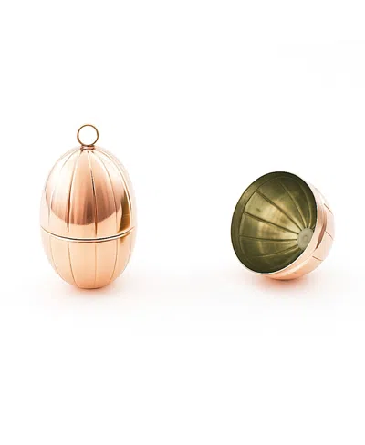Coppermill Kitchen Cmk Vintage Inspired Copper Handmade Egg Ornaments - Set Of 2 In Pink