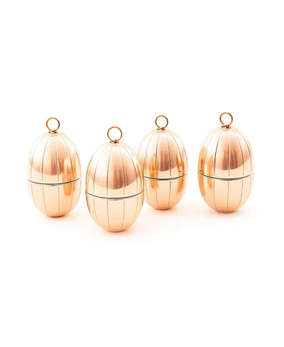 Coppermill Kitchen Cmk Vintage Inspired Copper Handmade Egg Ornaments, Set Of 4 In Brown