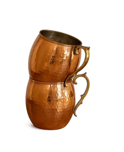 Coppermill Kitchen Cmk Vintage Inspired Moscow Mule Mugs, Set Of 2 In Brown