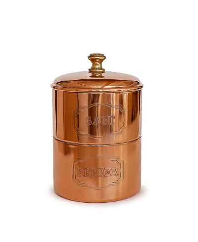 Coppermill Kitchen Cmk Vintage Inspired Salt & Pepper Cellar In Brown