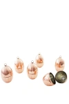 Coppermill Kitchen Vintage Inspired Copper Fluted Egg Ornaments Set/4 In Copper