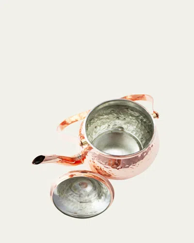 Coppermill Kitchen Vintage Inspired Copper Hand Hammered Teapot In Pink