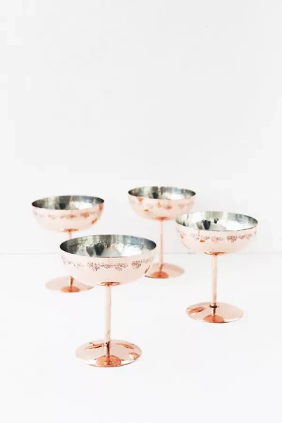 Coppermill Kitchen Vintage Inspired Coupe Glasses In Pink