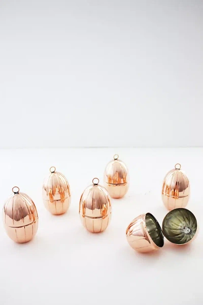 Coppermill Kitchen Vintage Inspired Fluted Egg Ornament Set In Pink