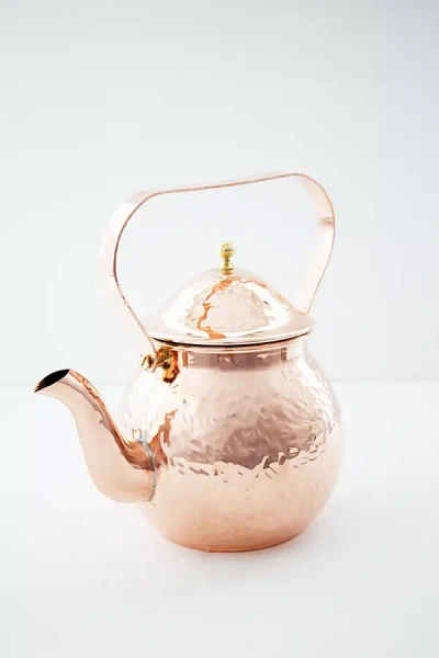 Coppermill Kitchen Vintage Inspired Hand Hammered Teapot In Pink