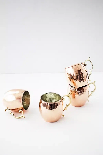 Coppermill Kitchen Vintage Inspired Mule Mugs Set In Metallic