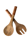 Coppermill Kitchen Vintage Inspired Wood Serving Utensils With Copper Strap Handles In Brown