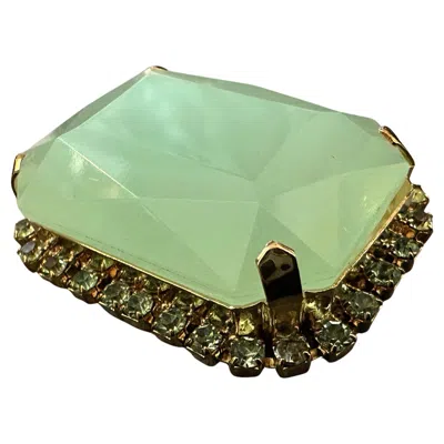 Pre-owned Coppola E Toppo 21st Century Sea Green Resin And Gilded Metal Coppola & Toppo Brooch