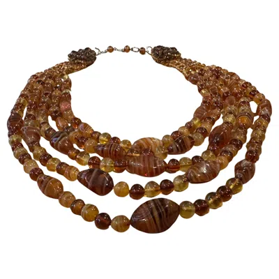 Pre-owned Coppola E Toppo An Iconic 1960s Carnelian Multi-strand Necklace By