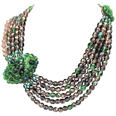 Pre-owned Coppola E Toppo Coppola & Toppo, Italien 1950s Hand Beaded Crystal Necklace In Black