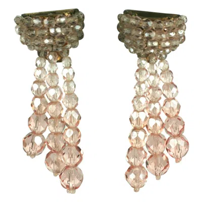 Pre-owned Coppola E Toppo Coppola Toppo Ombre Pink Crystal Earrings