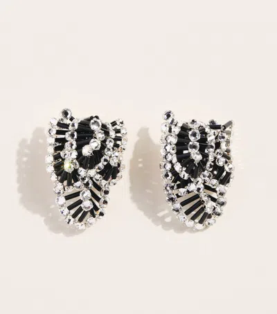 Coppola E Toppo Crystal Foglie Clip Earrings In Silver