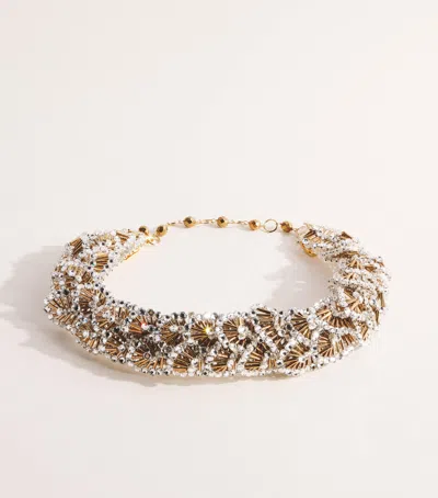 Coppola E Toppo Crystal Foglie Necklace In Gold