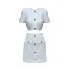Copurs Bea Top & Goldie Skirt Set - White In White