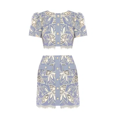 Copurs Blue Alexis Top & Vera Skirt Set - Indigo