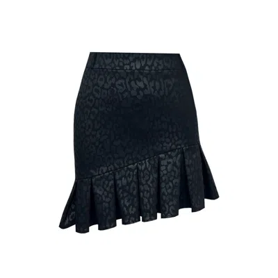 Copurs Women's Black Clara Leopard Print Skirt