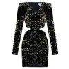 Copurs Women's Black Marina Velvet Sequin Dress In Black