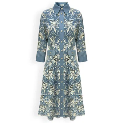 Copurs Women's Blue Elenor Midi Dress - Indigo
