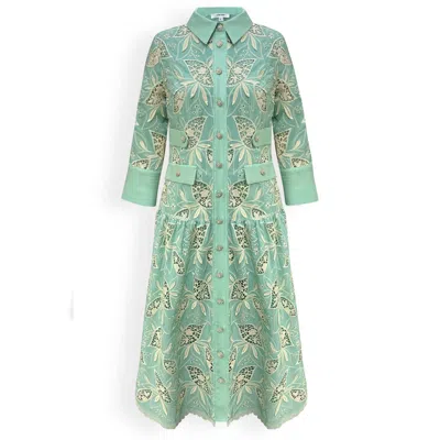 Copurs Women's Green Elenor Midi Dress - Mint