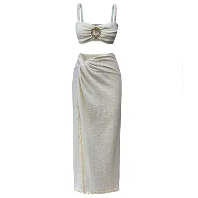 Copurs Women's Neutrals Anika Top & Jenica Skirt Set In Yellow