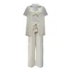 Copurs Women's Neutrals Gia Shirt & Alya Top & Darina Trousers Set