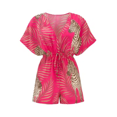 Copurs Women's Pink Gail Jumpsuit Zebra - Fuchsia