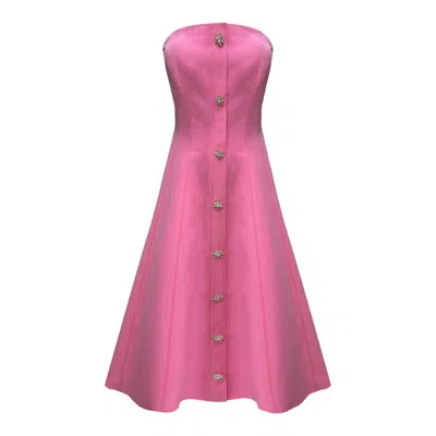 Copurs Women's Pink / Purple Jade Midi Dress - Pink In Pink/purple