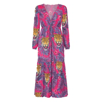 Copurs Women's Pink Urja Kimono Leo - Fuchsia